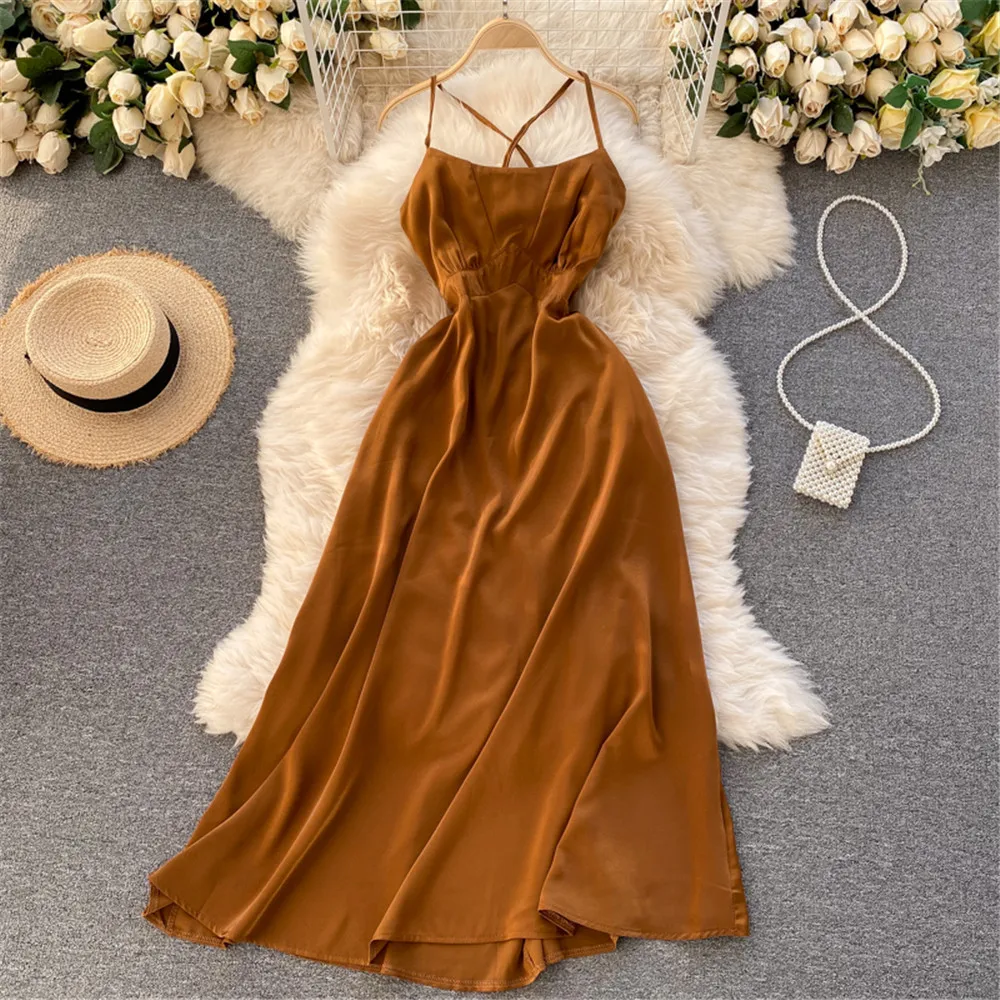 Beach Holiday Women Long Dress Summer Sexy Backless Cross Strap High Waist Dress Fashion Sexy Party Gown Sundress 2021 Atopos
Beach Holiday Women Long Dress Summer Sexy Backless Cross Strap High Waist Dress Fashion Sexy Party Gown Sundress 2021 Atopos