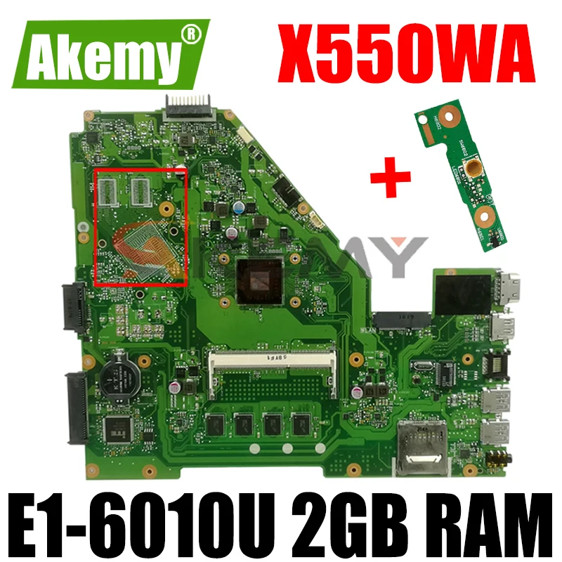 AKEMY X550WA материнская плата для ноутбука For Asus X550 X552W X550WE X550W D552W оригинальная материнская плата E1-6010U ОЗУ 2 Гб
AKEMY X550WA материнская плата для ноутбука For Asus X550 X552W X550WE X550W D552W оригинальная материнская плата E1-6010U ОЗУ 2 Гб