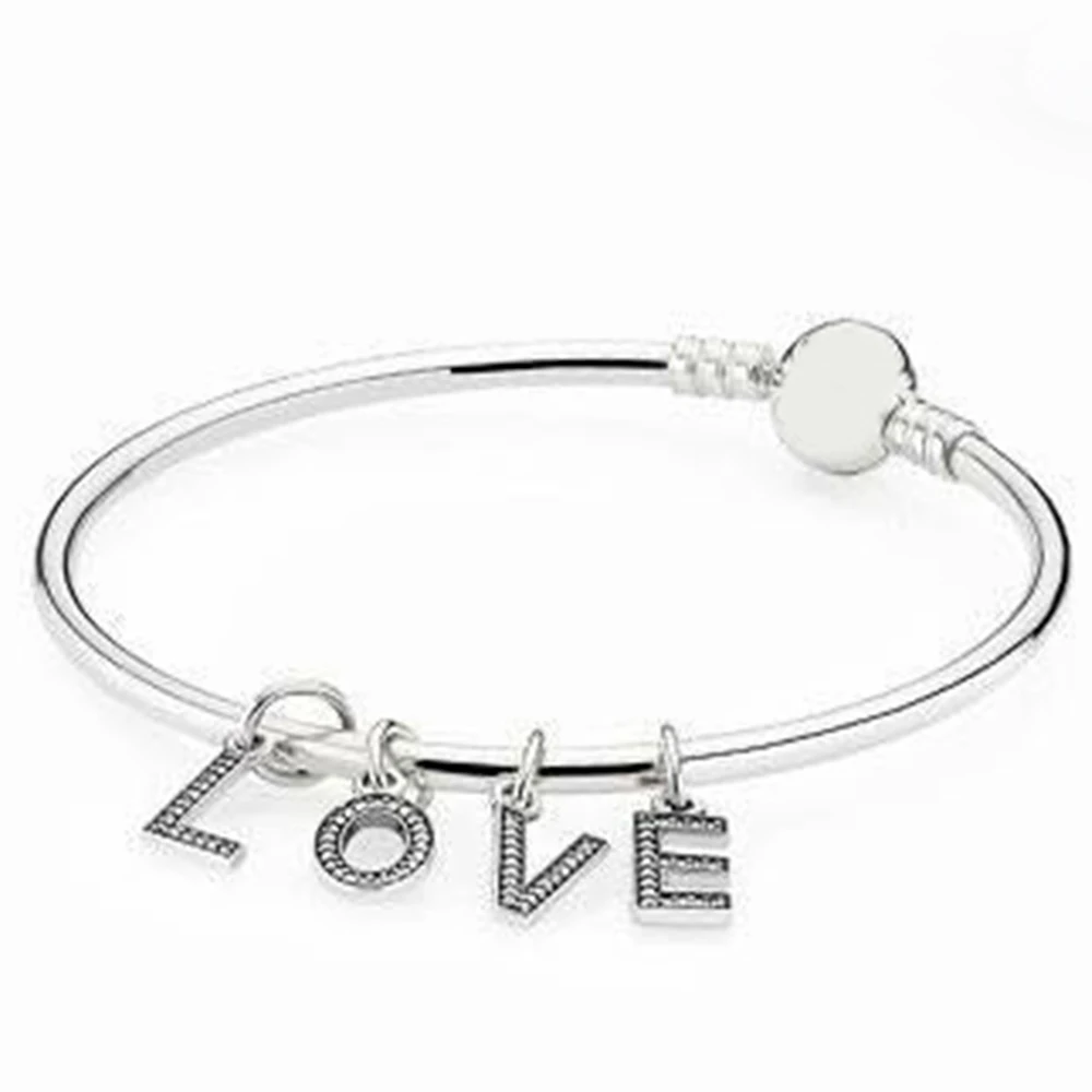 2020 100% 925 Sterling Silver 1:1 Letter dangle with cubic zirconia BANGLE BRACELET Love Romantic Valentine's Day Gift Set
2020 100% 925 Sterling Silver 1:1 Letter dangle with cubic zirconia BANGLE BRACELET Love Romantic Valentine's Day Gift Set
