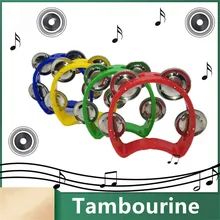High Quality Hand Held Tambourine Metal Bells Plastic Rattle Percussion For KTV Party Kid Game Toy Musical Instrument Toys