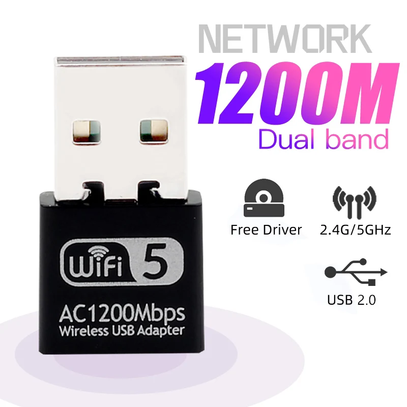 Двухдиапазонный Wi-Fi-адаптер Mini USB 1200 Мбит/с, сетевая карта Lan для ПК, Wi-Fi-ключ 600M 2,4G и 5G, беспроводной Wi-Fi BT 4,2, приемник для настольного ПК
Двухдиапазонный Wi-Fi-адаптер Mini USB 1200 Мбит/с, сетевая карта Lan для ПК, Wi-Fi-ключ 600M 2,4G и 5G, беспроводной Wi-Fi BT 4,2, приемник для настольного ПК