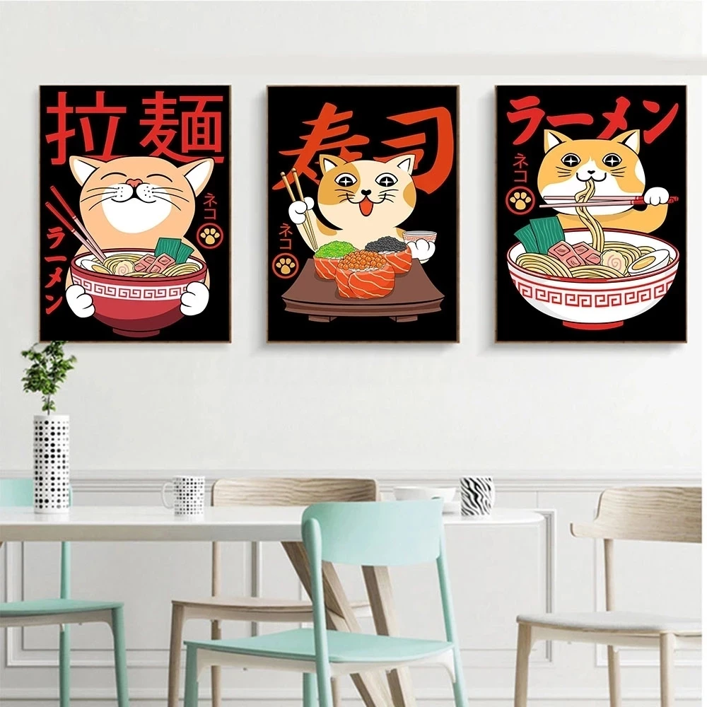 Japanese Sushi Ramen Canvas Painting No Frame Cat Food Phrases Pictures Home Wall Art Decor Restaurant Kitchen Poster HD Prints 
Japanese Sushi Ramen Canvas Painting No Frame Cat Food Phrases Pictures Home Wall Art Decor Restaurant Kitchen Poster HD Prints