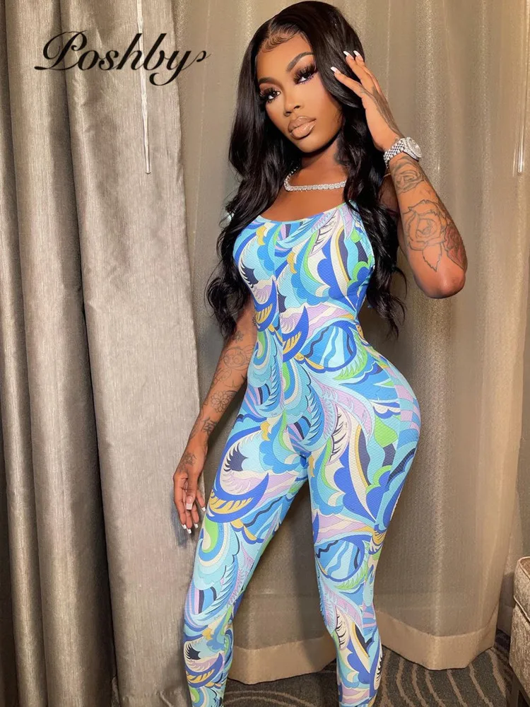 Poshby Women Summer Printed Fitness Hook Legs Jumpsuit Sexy Sleeveless Backless Spaghetti Strap One Piece Clothing 2021 Clubwear
Poshby Women Summer Printed Fitness Hook Legs Jumpsuit Sexy Sleeveless Backless Spaghetti Strap One Piece Clothing 2021 Clubwear