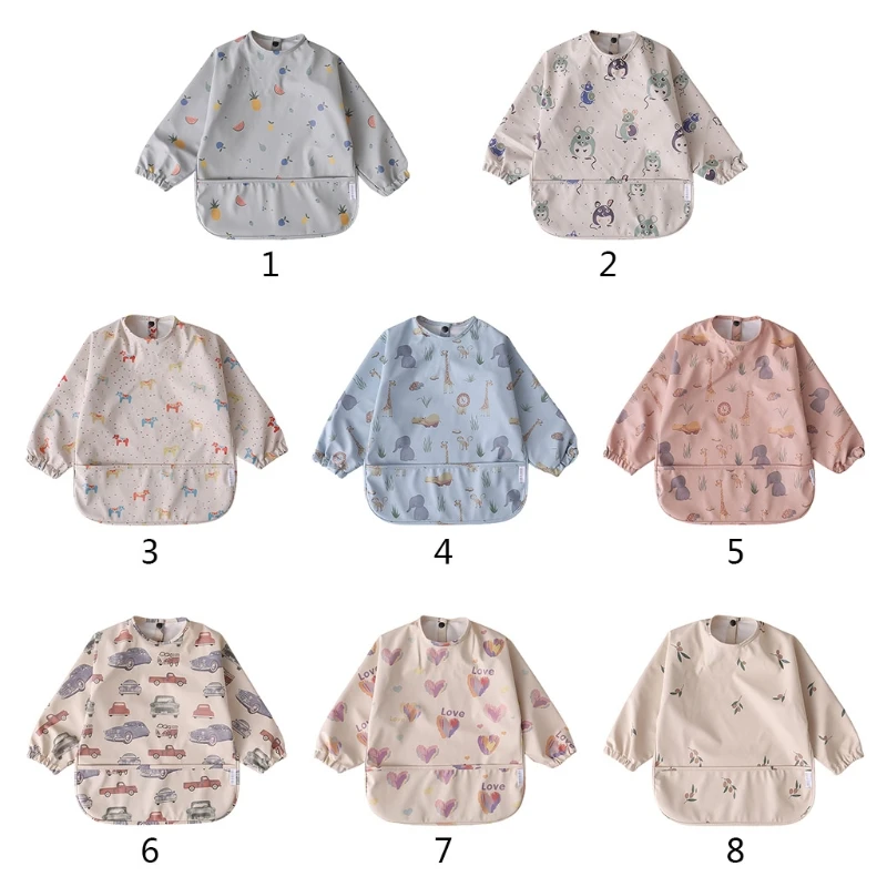 Cartoon Printed Waterproof Bib with Pocket Baby Infants Long Sleeve Feeding Drawing Painting Apron Newborn Smock Burp Cloth for
Cartoon Printed Waterproof Bib with Pocket Baby Infants Long Sleeve Feeding Drawing Painting Apron Newborn Smock Burp Cloth for