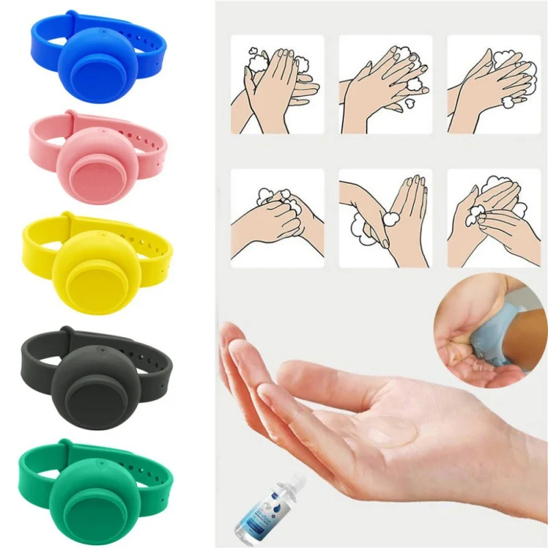 

Portable Hand Sanitizer Disinfectant Sub-packing Silicone Bracelet Wristband Hand Dispenser Wearable Hand Sanitizer Bracelet