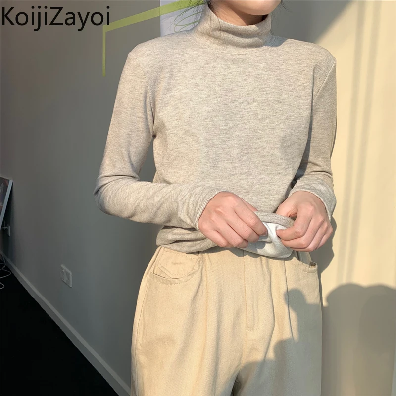 Флисовая Женская водолазка Koijizayoi, пуловеры с длинным рукавом, модный офисный женский теплый плотный свитер, однотонный облегающий джемпер
Флисовая Женская водолазка Koijizayoi, пуловеры с длинным рукавом, модный офисный женский теплый плотный свитер, однотонный облегающий джемпер