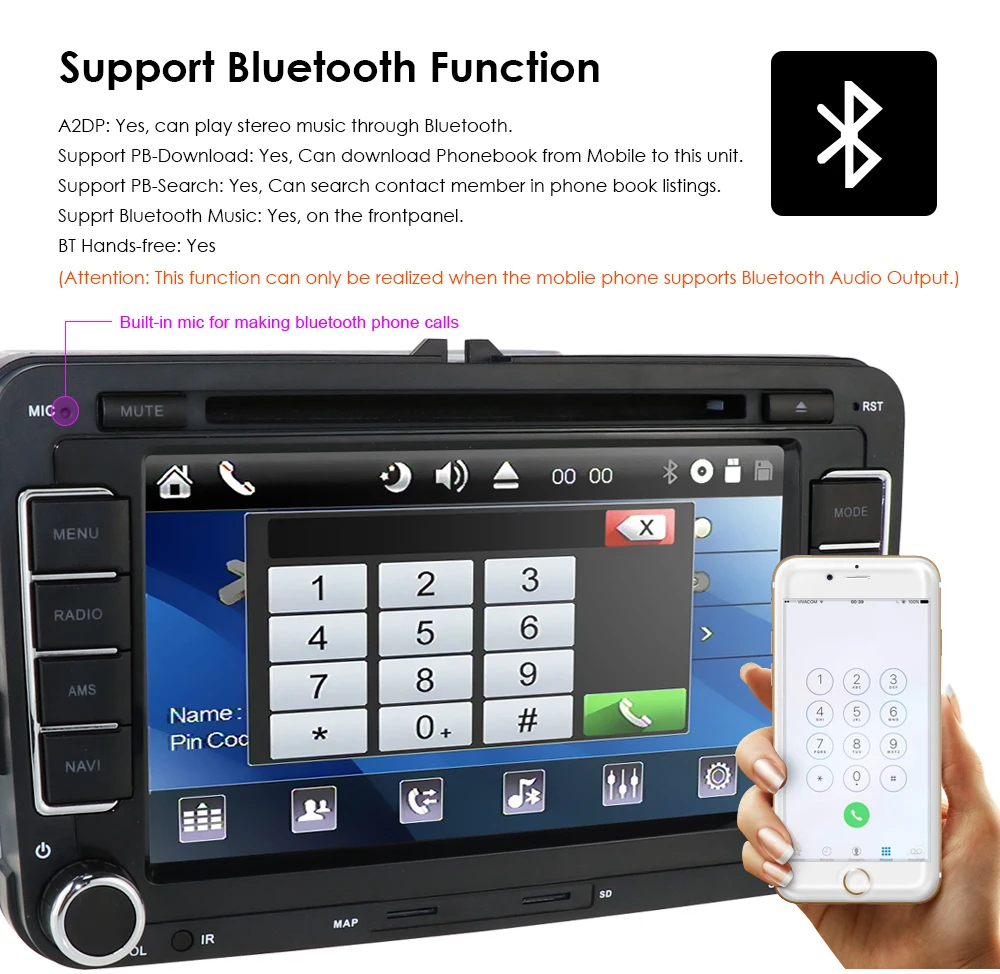 Hizpo 7 "2 din автомобильный DVD gps Радио стерео плеер для Volkswagen VW golf 6 passat b6 B7 Touran polo Tiguan