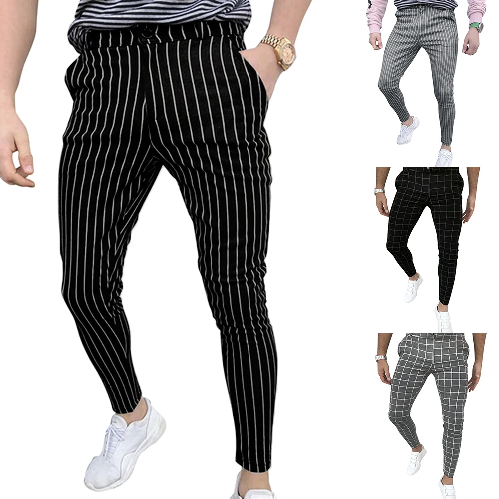 Plaid Striped Men Casual Pants Button Zipper Skinny Slacks with Pockets Formal Business Male Slim Pant Homme Summer Trousers D30
Plaid Striped Men Casual Pants Button Zipper Skinny Slacks with Pockets Formal Business Male Slim Pant Homme Summer Trousers D30