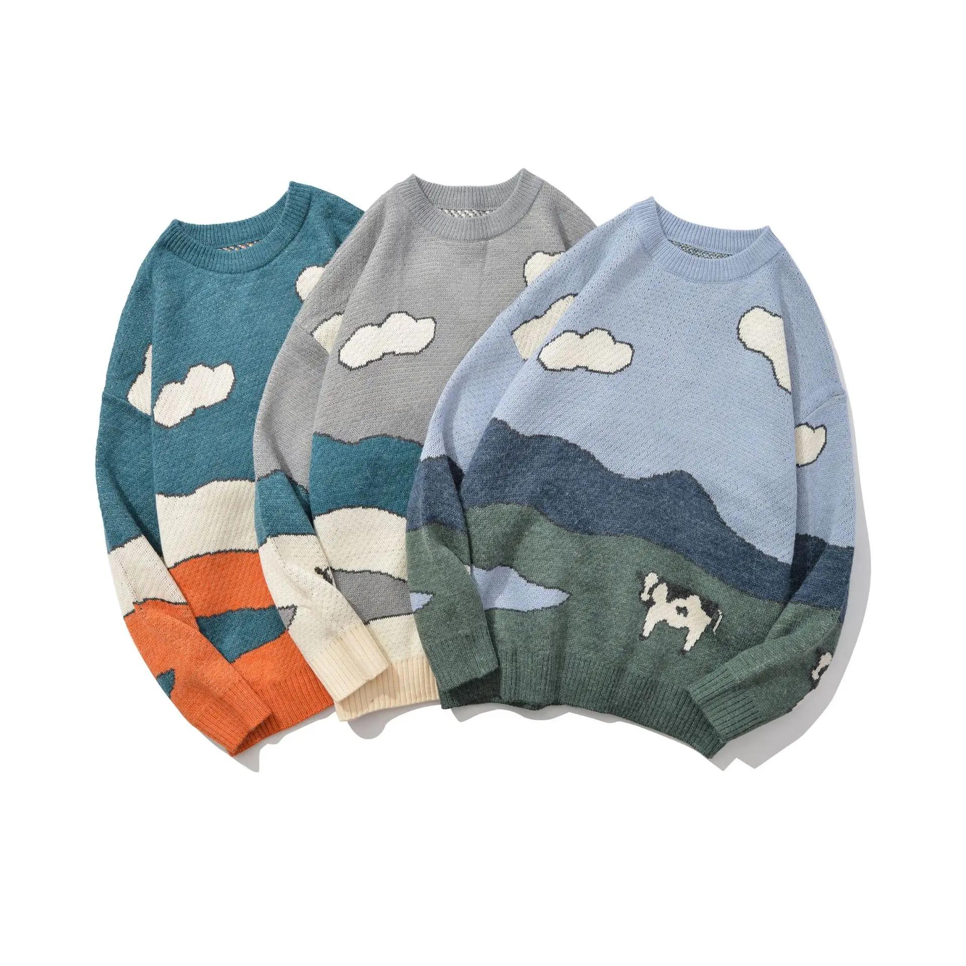 Oversized Autumn And Winter New Round Neck Sweater Men's Cartoon Korean Loose Casual Harajuku Style Sweater Cow Print Stitching
Oversized Autumn And Winter New Round Neck Sweater Men's Cartoon Korean Loose Casual Harajuku Style Sweater Cow Print Stitching