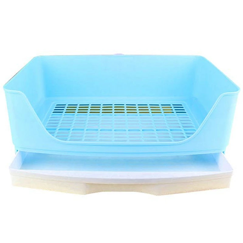 

Large Rabbit Litter Box with Drawer, Corner Toilet Box with Grate Potty Trainer, Bigger Pet Pan for Adult Guinea Pigs, Chinchill