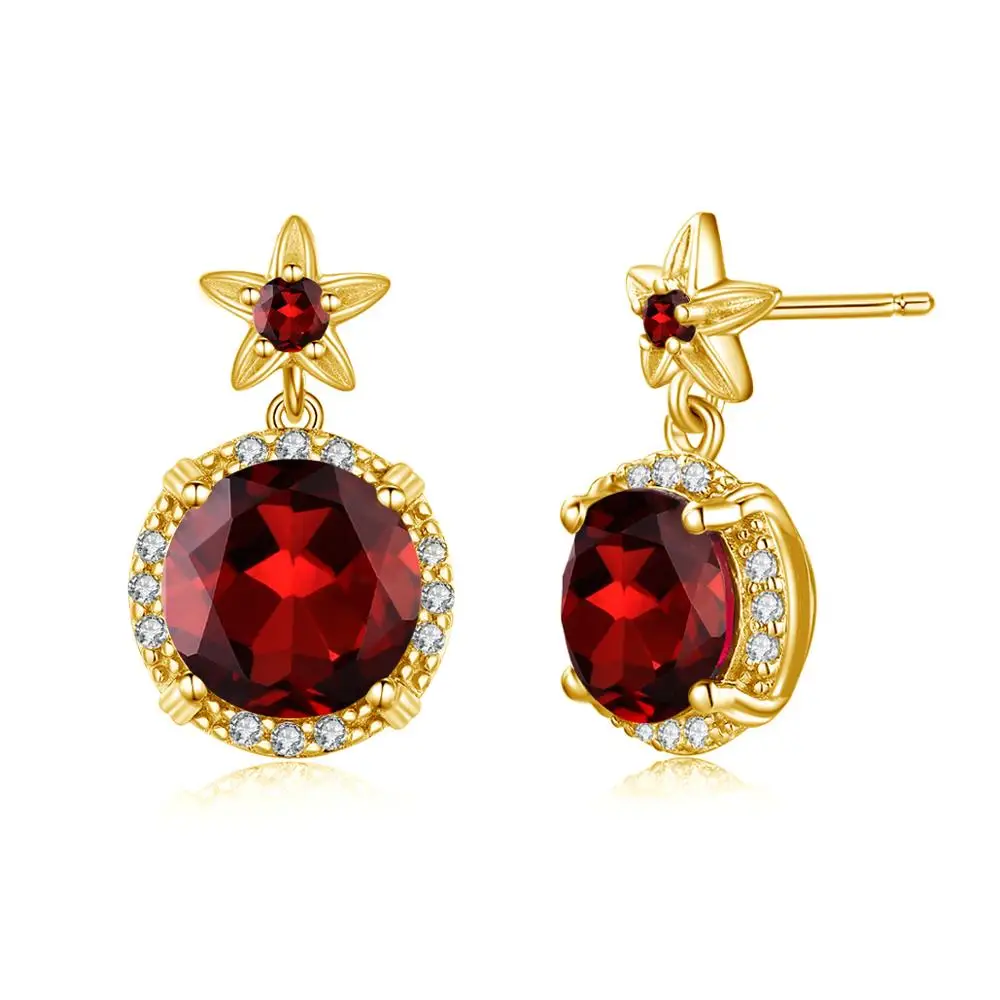 Real 925 Silver Stud Earrings For Women Sterling Silver 925 Gold Color Wedding Boho Flower Garnet With Diamond Fine Jewelry
Real 925 Silver Stud Earrings For Women Sterling Silver 925 Gold Color Wedding Boho Flower Garnet With Diamond Fine Jewelry