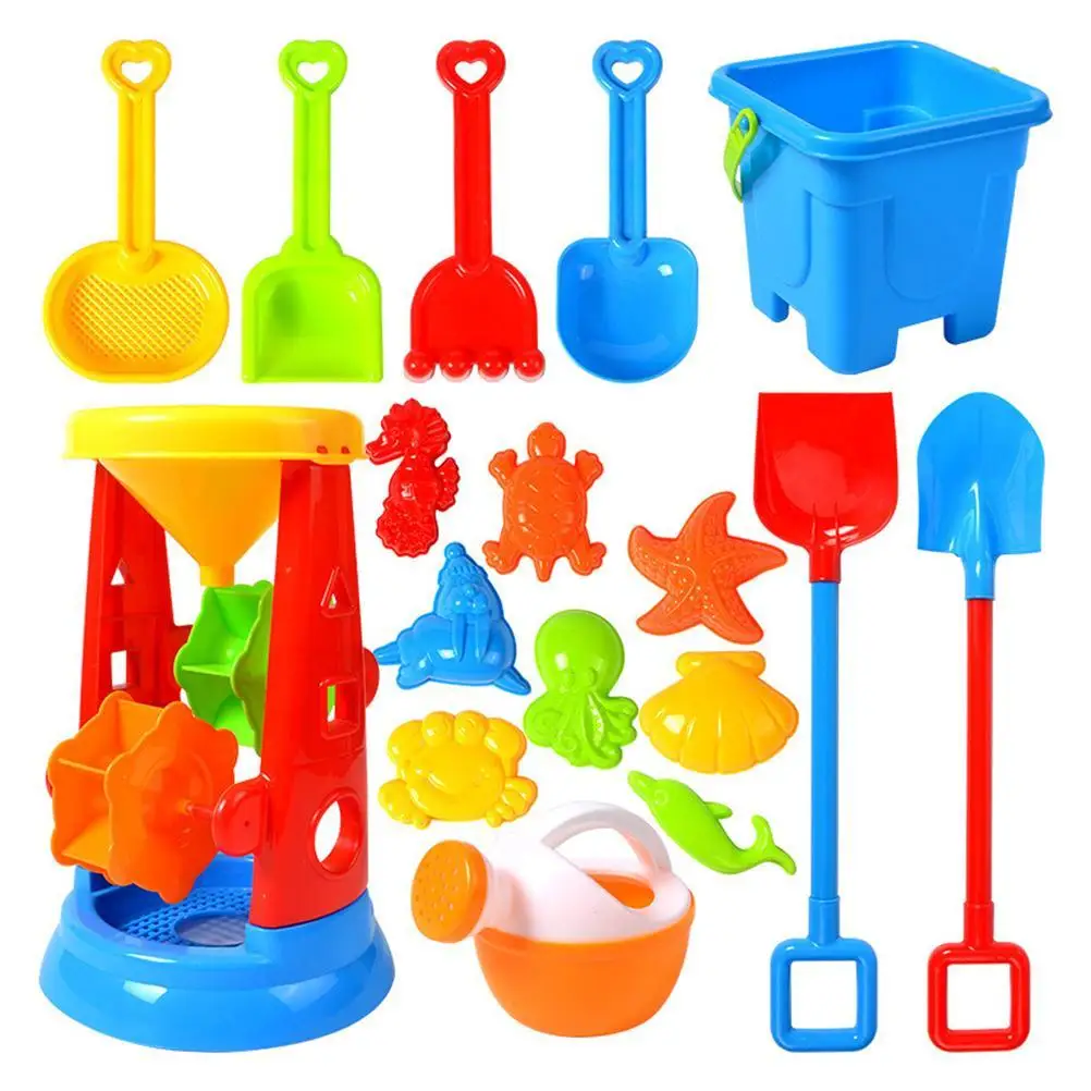 17pcs Summer Beach Toy Set Children Digging In The Sand Playing In The Water Car Toy With Bucket Watering Can Beach Shovel Tool 
17pcs Summer Beach Toy Set Children Digging In The Sand Playing In The Water Car Toy With Bucket Watering Can Beach Shovel Tool