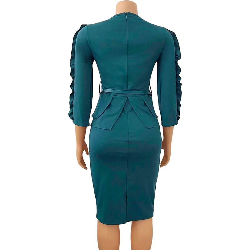 Dress Women Elegant Stitching Ruffles Slim Style Office Ladies Dresses Vestidos Summer Fashion Plus Size New African Robes Lady
Dress Women Elegant Stitching Ruffles Slim Style Office Ladies Dresses Vestidos Summer Fashion Plus Size New African Robes Lady