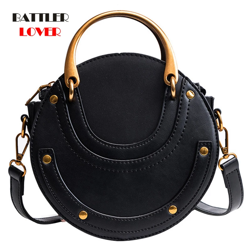 Women Totes Fashion Circular Leather Retro Brand Metal Ring Handbag and Purse for Girl Small Round Lady Shoulder Messenger Bags
Women Totes Fashion Circular Leather Retro Brand Metal Ring Handbag and Purse for Girl Small Round Lady Shoulder Messenger Bags