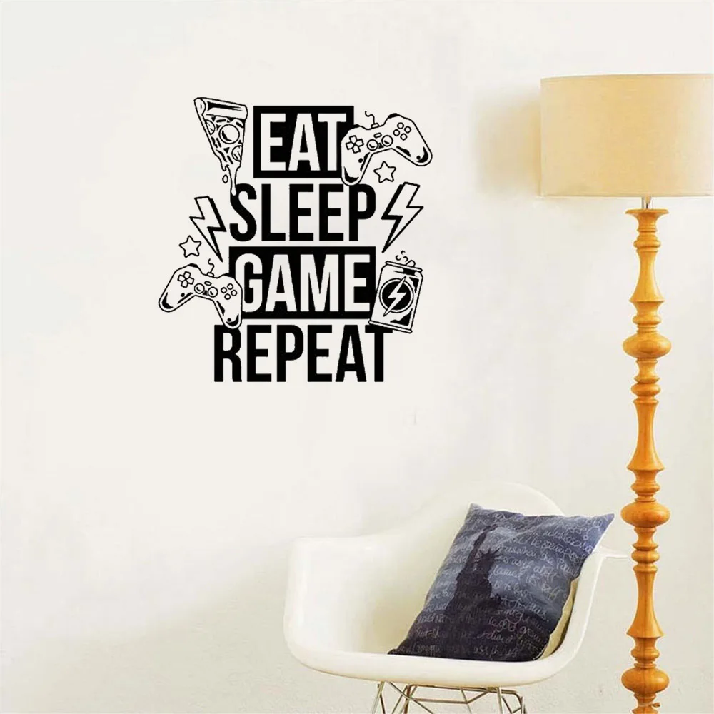 Eat Sleep Game Repeat Joystick Wall Decal Gadgets Wrap Wall Stickers Decor For Living Room Kids Bedroom Vinyl Mural dw8028
Eat Sleep Game Repeat Joystick Wall Decal Gadgets Wrap Wall Stickers Decor For Living Room Kids Bedroom Vinyl Mural dw8028