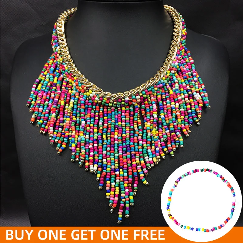 Shineland Bohemian Necklaces Fashion For Women Jewelry Mujer Handwoven Collier Long Tassel Beads Choker Statement Pendants Gift
Shineland Bohemian Necklaces Fashion For Women Jewelry Mujer Handwoven Collier Long Tassel Beads Choker Statement Pendants Gift