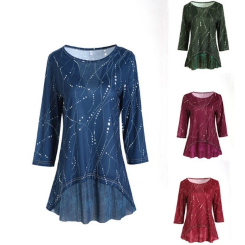 Shirt Women 2020 Spring Summer 3/4 Sleeve Casual Blouse Ladies Printing Irregularity Female Fashion Tops Plus Size StreetShirt
Shirt Women 2020 Spring Summer 3/4 Sleeve Casual Blouse Ladies Printing Irregularity Female Fashion Tops Plus Size StreetShirt