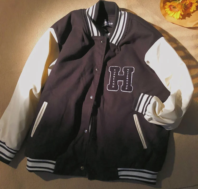 Nice Pop baseball uniform women loose fried street jacket Hip Hop Letters Embroidery women jacket Harajuku Jacket Women Unisex
Nice Pop baseball uniform women loose fried street jacket Hip Hop Letters Embroidery women jacket Harajuku Jacket Women Unisex