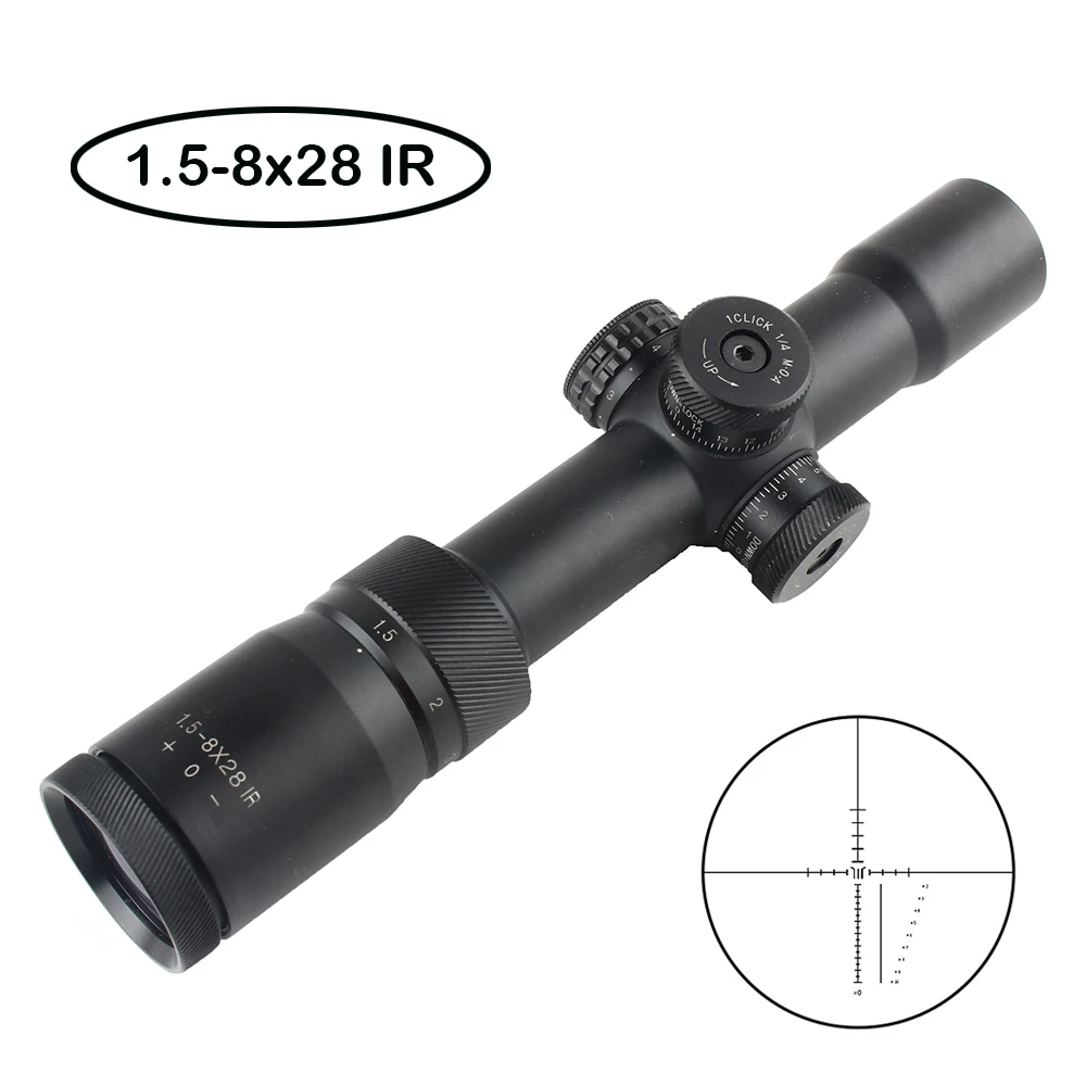 1.5-8X28 IR Scope Hunting Air Rifle Wire Rangefinder Reticle Mil Dot Reticle Riflescope Tactical Waterproof Optical Sight
1.5-8X28 IR Scope Hunting Air Rifle Wire Rangefinder Reticle Mil Dot Reticle Riflescope Tactical Waterproof Optical Sight