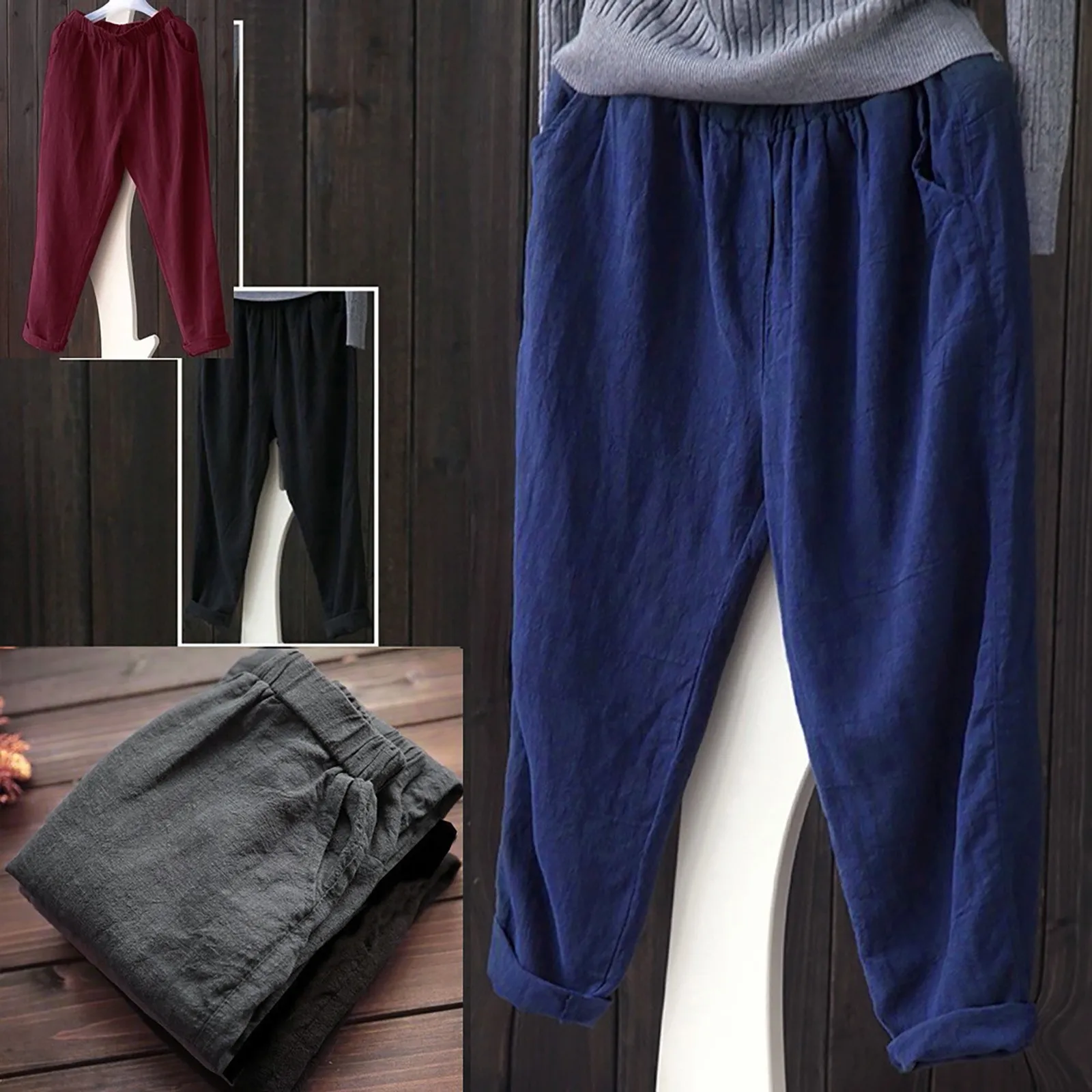 2021 Women's Plus Size Pants Linen Harem Pants Loose Slim Casual Mid-waist Trousers High Quality Daily Simple Pants Dropshipping
2021 Women's Plus Size Pants Linen Harem Pants Loose Slim Casual Mid-waist Trousers High Quality Daily Simple Pants Dropshipping