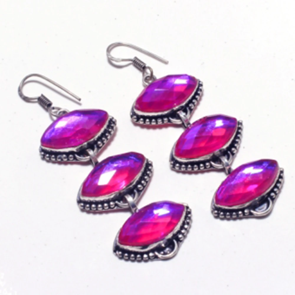 Pink Topaz Silver Overlay on Copper Earrings ,Hand made Women Jewelry Gift , E5302
Pink Topaz Silver Overlay on Copper Earrings ,Hand made Women Jewelry Gift , E5302