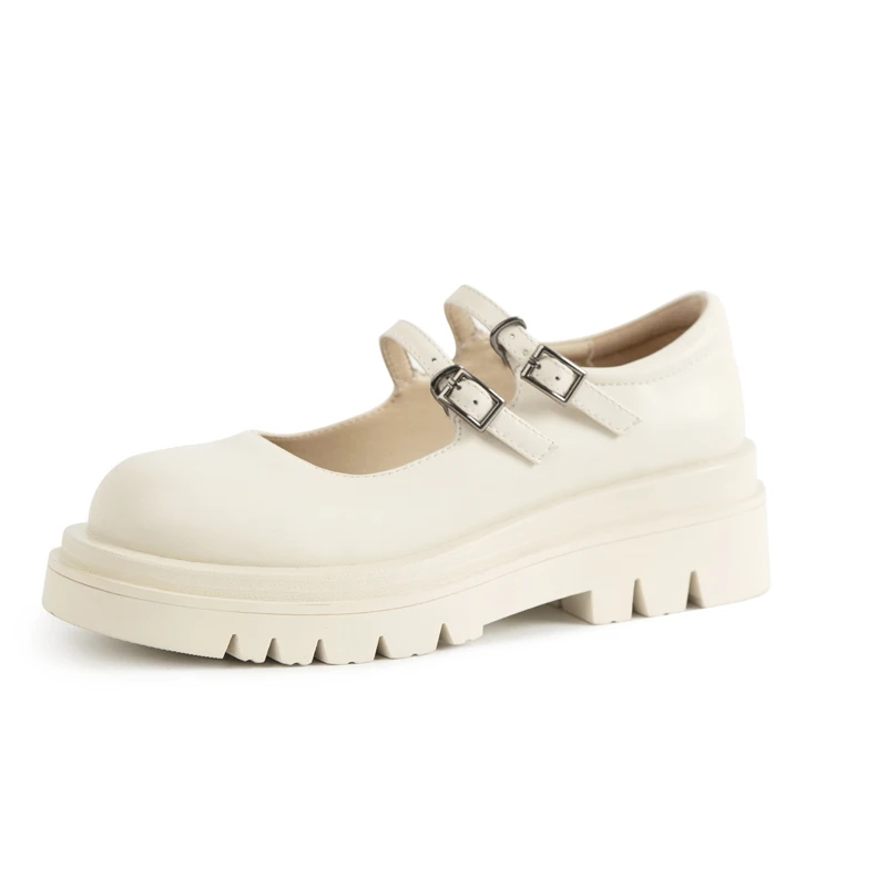 Genuine Leather Platform Flat Shoes Lolita Ladies Double Buckle Round Toe Mary Janes Flats Style Female Black White Brown Shoes
Genuine Leather Platform Flat Shoes Lolita Ladies Double Buckle Round Toe Mary Janes Flats Style Female Black White Brown Shoes