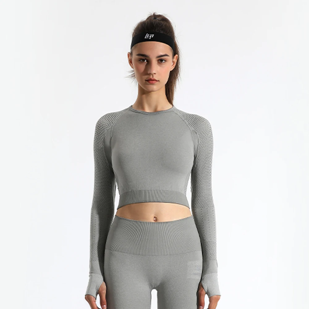 Long Sleeve Running Shirts Female Sexy Exposed Navel Yoga Clothes Solid Sports Shirts Quick Dry Fitness Gym Crop Tops Sport Wear
Long Sleeve Running Shirts Female Sexy Exposed Navel Yoga Clothes Solid Sports Shirts Quick Dry Fitness Gym Crop Tops Sport Wear