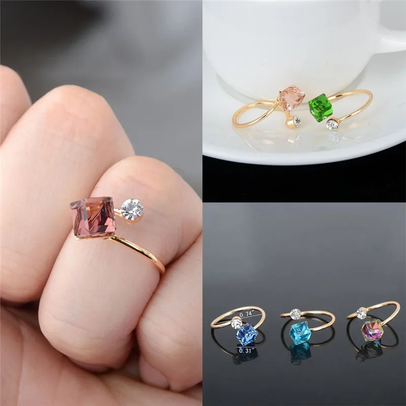 Pinksee 10pcs New Fashion Colorful Square Crystal Engagement Wedding Cocktail Ring for Women Valentine's Day Gift
Pinksee 10pcs New Fashion Colorful Square Crystal Engagement Wedding Cocktail Ring for Women Valentine's Day Gift