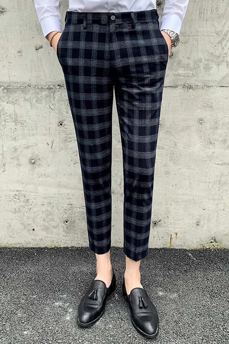 Korean Men's Dress Pants Fashion Plaid Stripe Casual Slim Fit Office Pants Pantalon Classic Retro Plaid Suit Pant Wedding Pants
Korean Men's Dress Pants Fashion Plaid Stripe Casual Slim Fit Office Pants Pantalon Classic Retro Plaid Suit Pant Wedding Pants