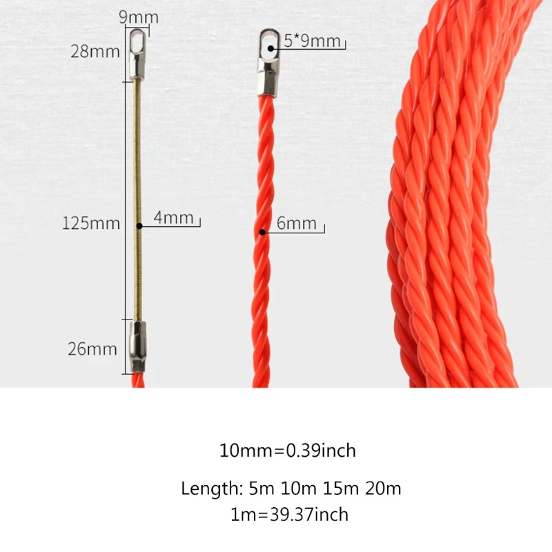 WSND Red Flat Spring Head Electrical Threader 5/10/15/20m Versatile Wire Puller with Fastener Tool Cable Wire Fish Tape Cable
WSND Red Flat Spring Head Electrical Threader 5/10/15/20m Versatile Wire Puller with Fastener Tool Cable Wire Fish Tape Cable