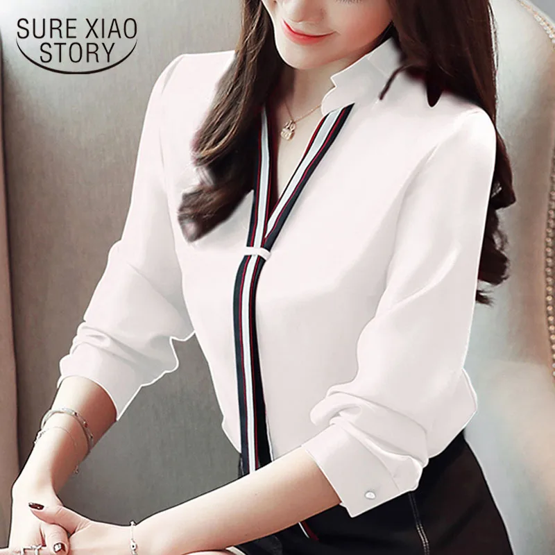 Spring Fashion Spliced Korean Clothing 2021 Red White Long Sleeve Shirts for Women Tops Solid V-Neck Tie OL Blusas Mujer 6469 50
Spring Fashion Spliced Korean Clothing 2021 Red White Long Sleeve Shirts for Women Tops Solid V-Neck Tie OL Blusas Mujer 6469 50