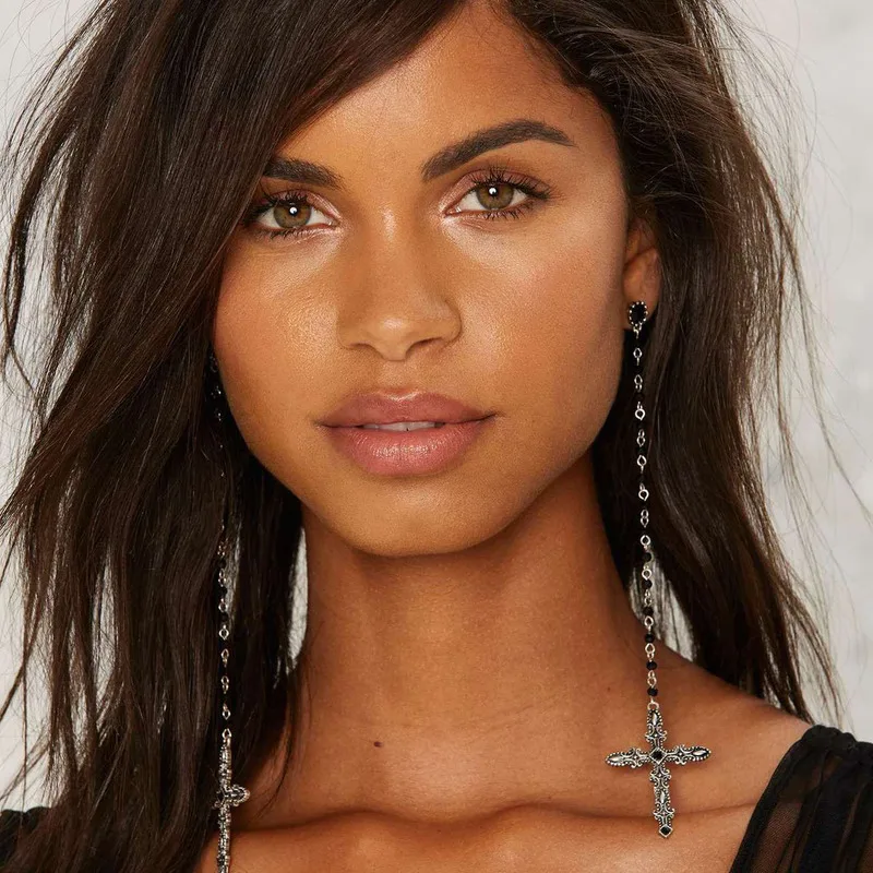 Abayabay Cross Drop Earring Women Stud Earrings Long Chain Girls Gold Color Gothic Lovers Vintage Jewelry Kolczyki Pendientes 
Abayabay Cross Drop Earring Women Stud Earrings Long Chain Girls Gold Color Gothic Lovers Vintage Jewelry Kolczyki Pendientes