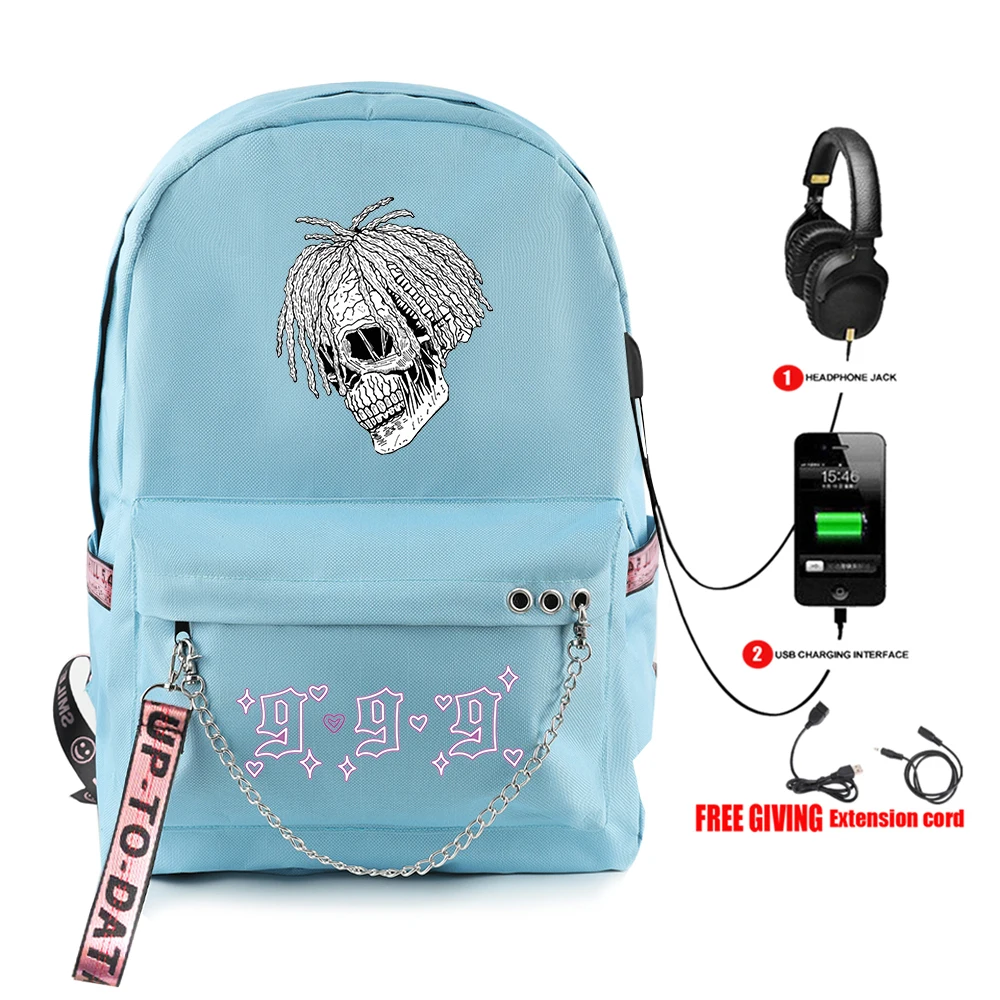 Juice WRLD print peripheral men and women cool simple backpack travel bag USB charging pack
Juice WRLD print peripheral men and women cool simple backpack travel bag USB charging pack