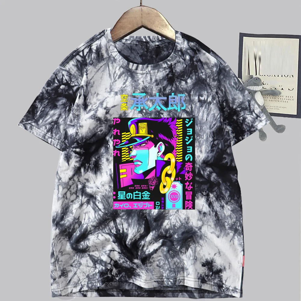 Fashion Jojo Bizarre Adventure T Shirt Men Short Sleeved Jotaro T-shirt Cotton Kujo Graphic Tee Tie-dye Tops
Fashion Jojo Bizarre Adventure T Shirt Men Short Sleeved Jotaro T-shirt Cotton Kujo Graphic Tee Tie-dye Tops