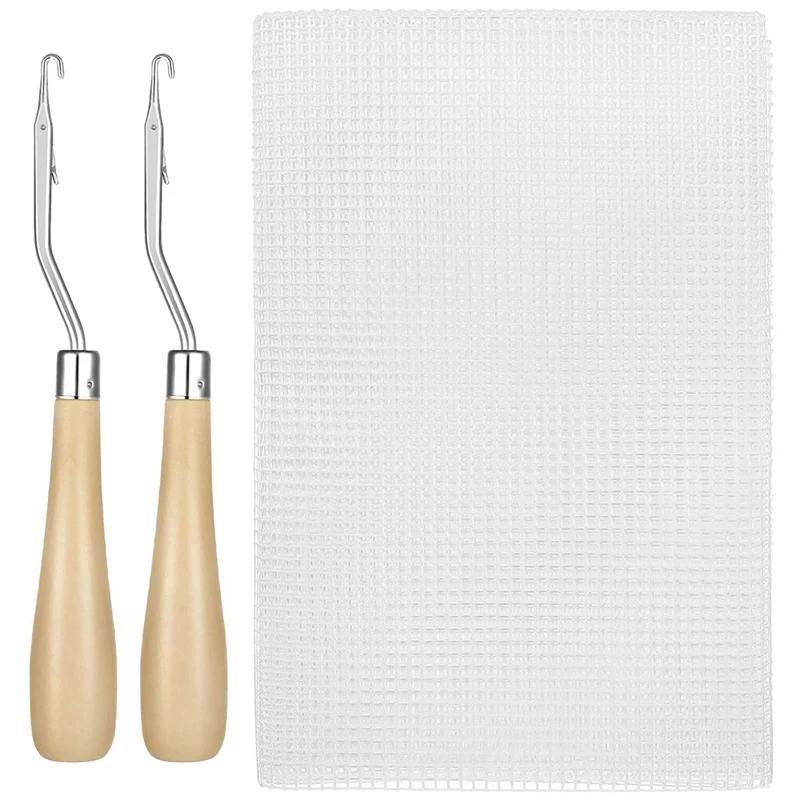 40X60inch Blank Rug Hooking Mesh Latch Crochet Mesh Canvas Knitting Rug Canvas Kit With 2Pcs Wooden Bent Latch Hook Tool 
40X60inch Blank Rug Hooking Mesh Latch Crochet Mesh Canvas Knitting Rug Canvas Kit With 2Pcs Wooden Bent Latch Hook Tool