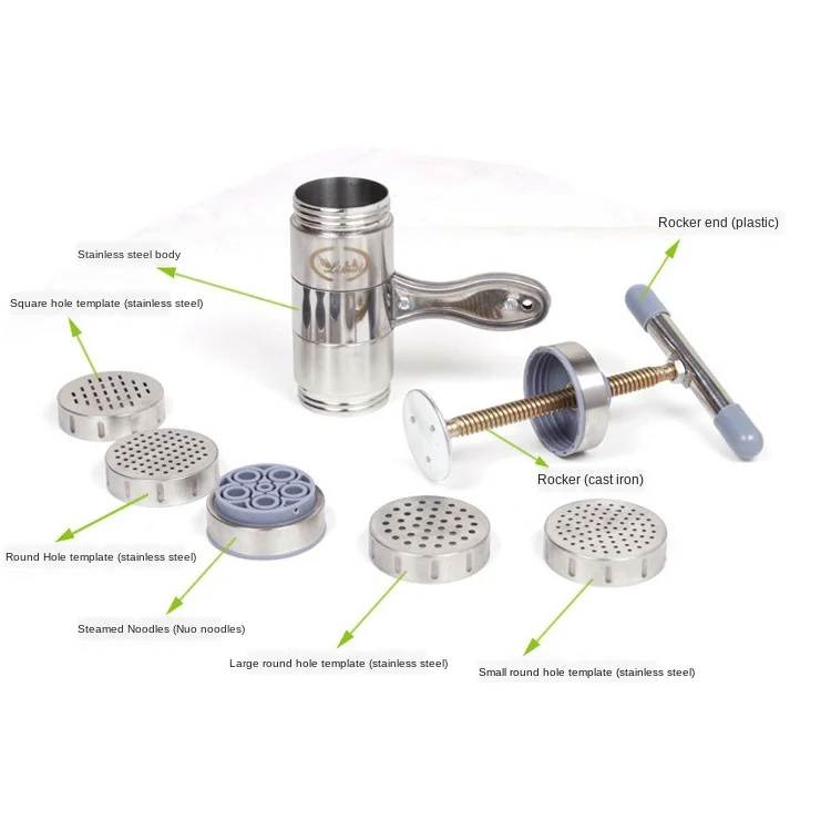 Stainless Steel Handheld Noodle Maker Manual Press Noodle And Pasta Machine For Kitchen Tool With 5 Blade Knife Easy Operation
Stainless Steel Handheld Noodle Maker Manual Press Noodle And Pasta Machine For Kitchen Tool With 5 Blade Knife Easy Operation
