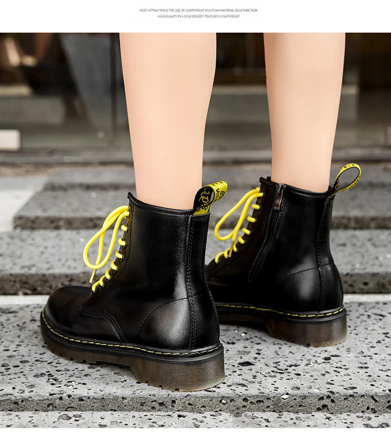 Autumn Women's Ankle Boots Platform Rubber Outsole Lace Up Martin Boots Contrasting Color Laces Casual Outdoor 2021
Autumn Women's Ankle Boots Platform Rubber Outsole Lace Up Martin Boots Contrasting Color Laces Casual Outdoor 2021