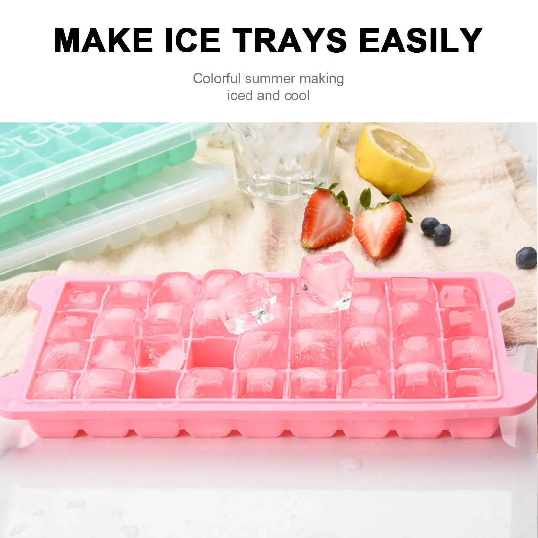 Silicone Ice Cube Tray 24/36 Grid Square Ice Ball Mold with Flexible Release Ice Cube Maker Bar Kitchen Tools Form for Ice
Silicone Ice Cube Tray 24/36 Grid Square Ice Ball Mold with Flexible Release Ice Cube Maker Bar Kitchen Tools Form for Ice