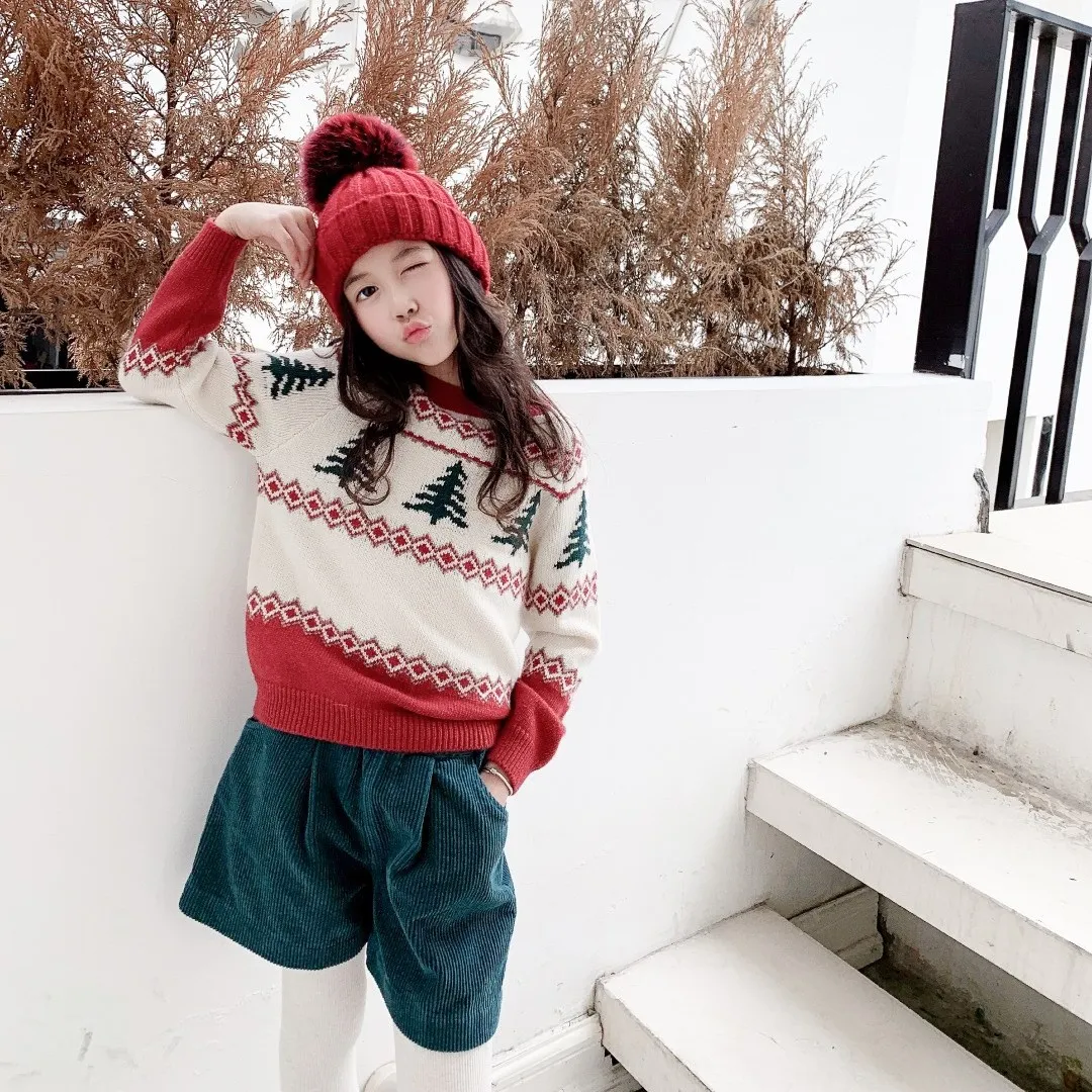 Autumn/Winter Girls Knitted Sweater Christmas Tree Pattern Crew Neck Pullover Comfortable Girls Sweater
Autumn/Winter Girls Knitted Sweater Christmas Tree Pattern Crew Neck Pullover Comfortable Girls Sweater