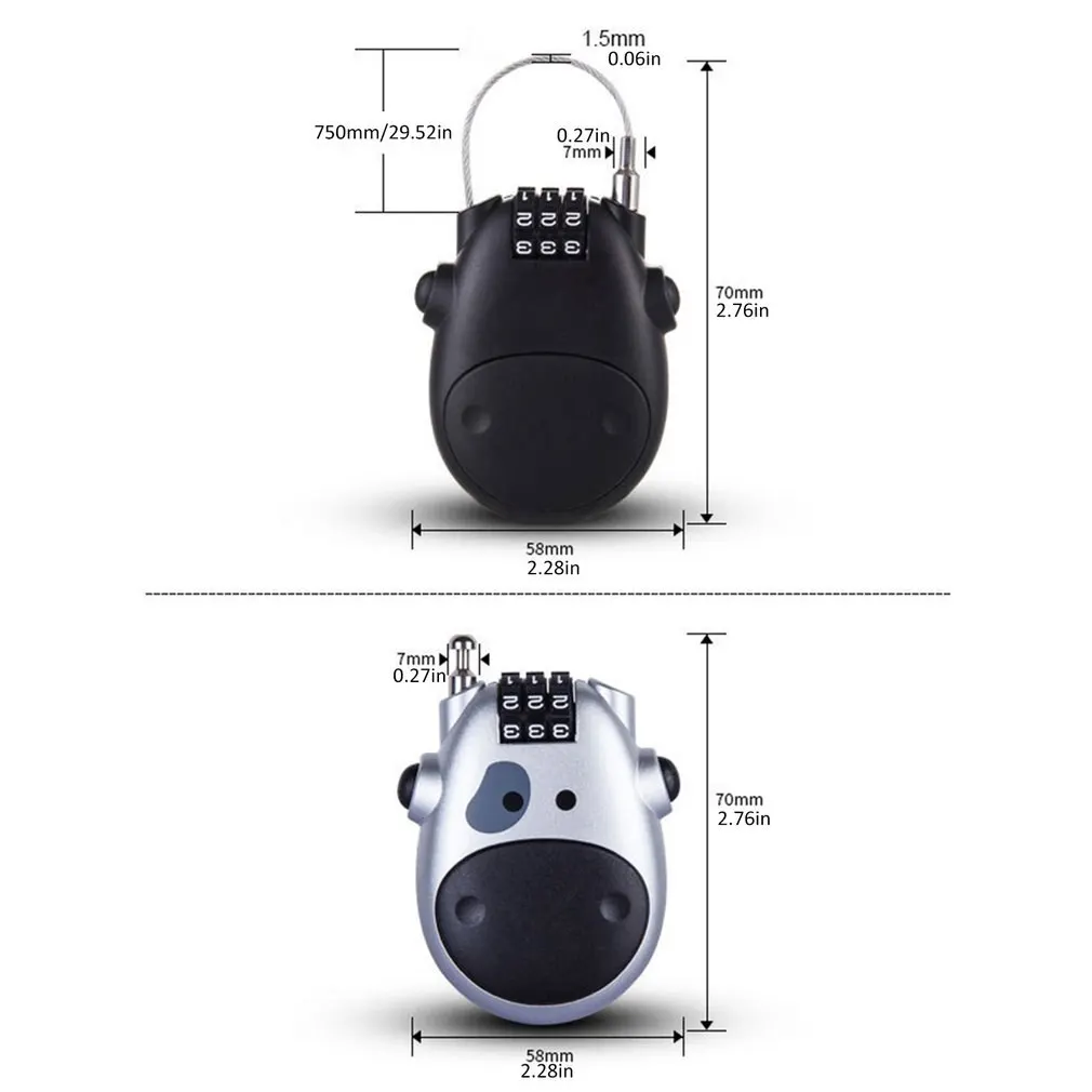 Telescopic Wire Rope Steel Cable Wire Code Lock Security Lock Suitcase Car Sled Motorcycle Digit Password Lock
Telescopic Wire Rope Steel Cable Wire Code Lock Security Lock Suitcase Car Sled Motorcycle Digit Password Lock