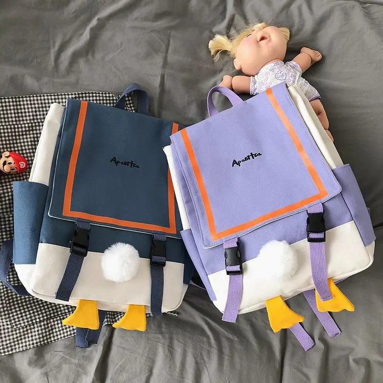 Creative Cartoon Duck Backpack Women Lovely School Bag Girls New 2021 Canvas Bag Preppy Student Backpacks Mochila Feminina Bags
Creative Cartoon Duck Backpack Women Lovely School Bag Girls New 2021 Canvas Bag Preppy Student Backpacks Mochila Feminina Bags