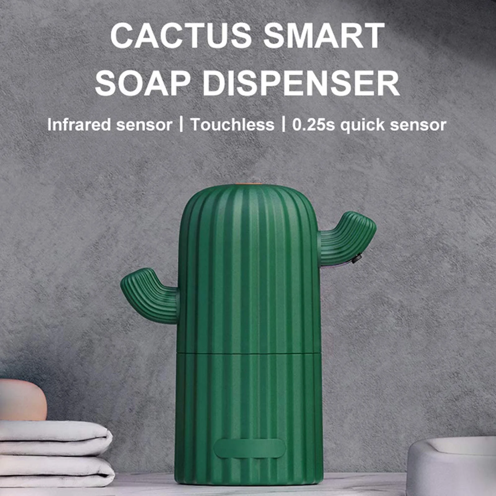 Cactus Automatic Sensor Hand Sanitizer Dispenser Soap Kitchen Toilet Bathroom Waterproof Infrared Non-Contact Type | Обустройство