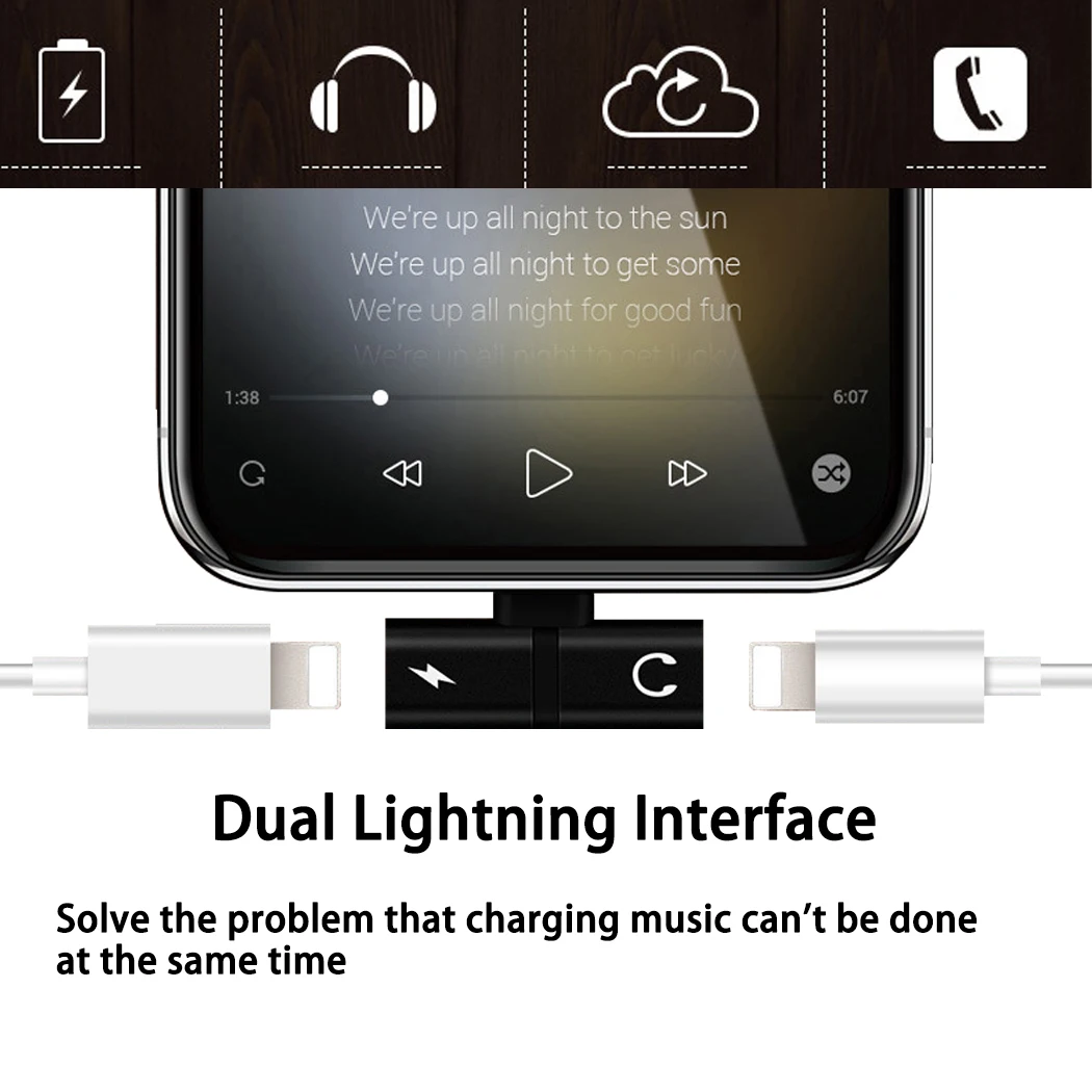 RU сток 2 в 1 для iPhone XR Аудио зарядки двойной адаптер сплиттер кабель Lightning Jack