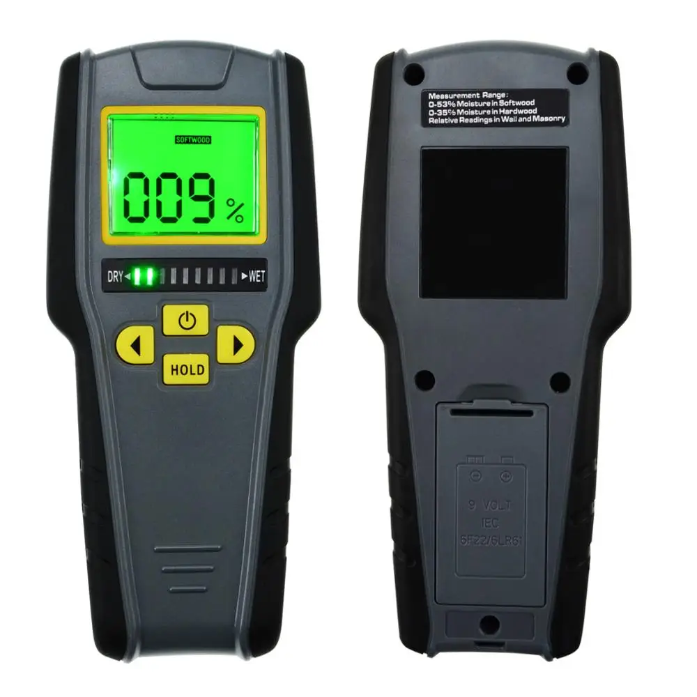 Digital Non-Invasive Inductive LED 4-in-1 Tester Wood Drywall Masonry Moisture Meter
Digital Non-Invasive Inductive LED 4-in-1 Tester Wood Drywall Masonry Moisture Meter