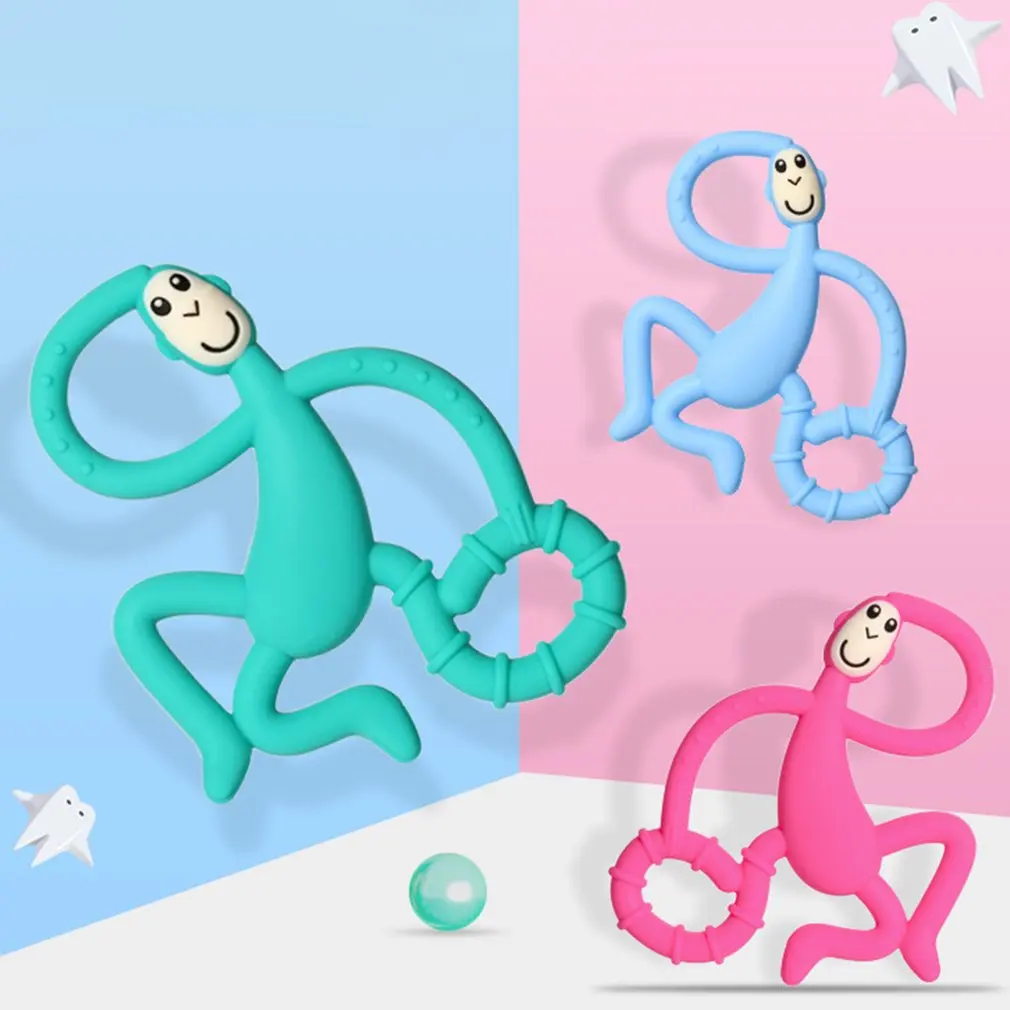 1pc Kids Teether Silicone Monkey Toddler Molar Teether Pain Tool Kids Teething Gift Stop Sucking Thumb Toy 3 Colors Optional
1pc Kids Teether Silicone Monkey Toddler Molar Teether Pain Tool Kids Teething Gift Stop Sucking Thumb Toy 3 Colors Optional