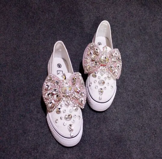 New small fresh rhinestone bowknot flat platform canvas shoes single shoes pink low top
New small fresh rhinestone bowknot flat platform canvas shoes single shoes pink low top