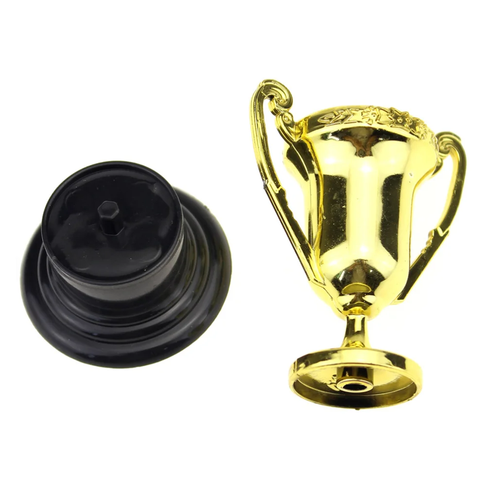 10PCS Mini Gold Cups Trophies for Party Children Early Learning Toys Prizes