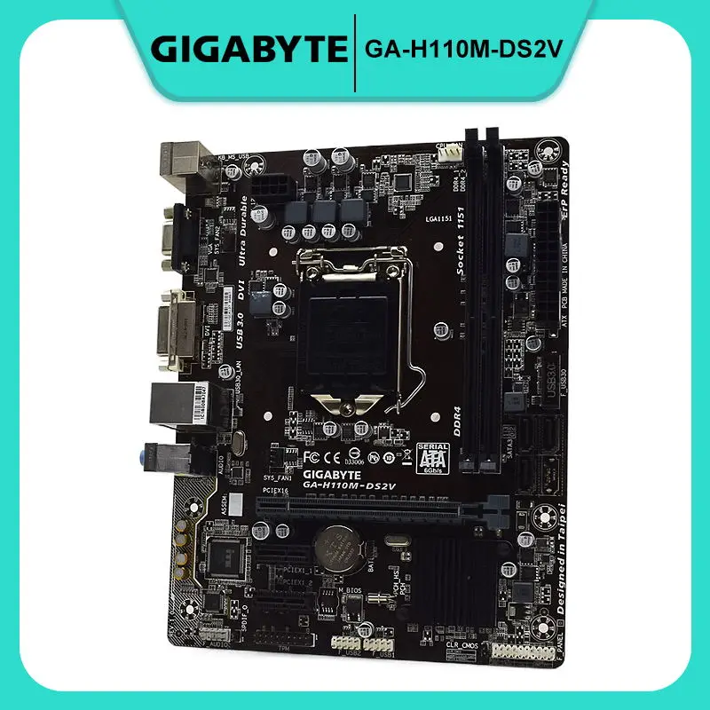 

Для Gigabyte GA-H110M-DS2V LGA 1151 Intel H110 десктопная материнская плата DDR4 32 Гб Core i3 i5 i7 процессоры PCI-E X16 DVI USB3.0 Micro ATX