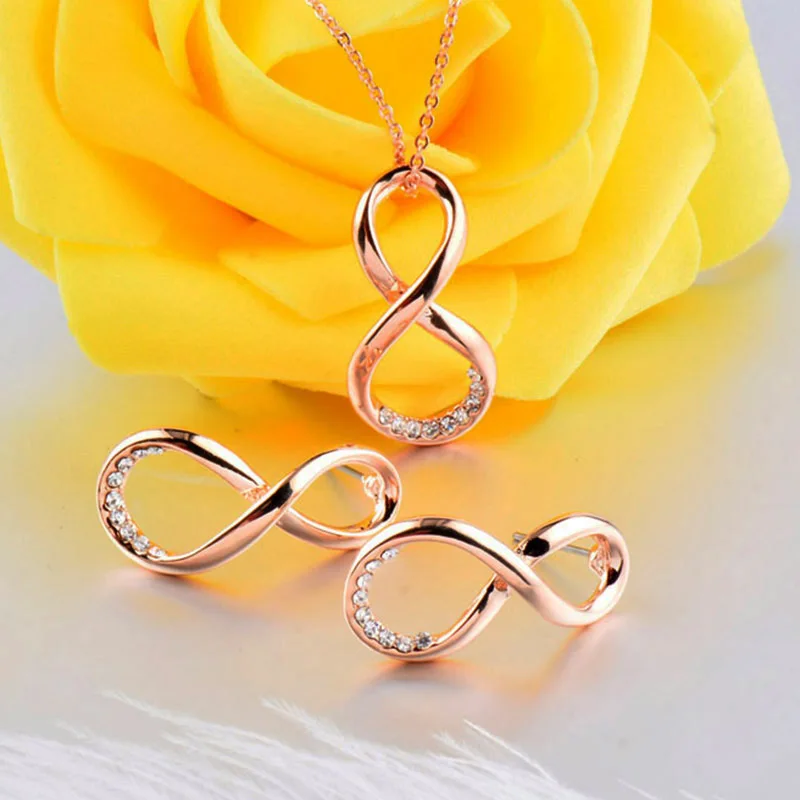 KIOOZOL chic crystal infinity pendant necklace earrings set women fashion wedding party accessories ZD1 KO1
KIOOZOL chic crystal infinity pendant necklace earrings set women fashion wedding party accessories ZD1 KO1
