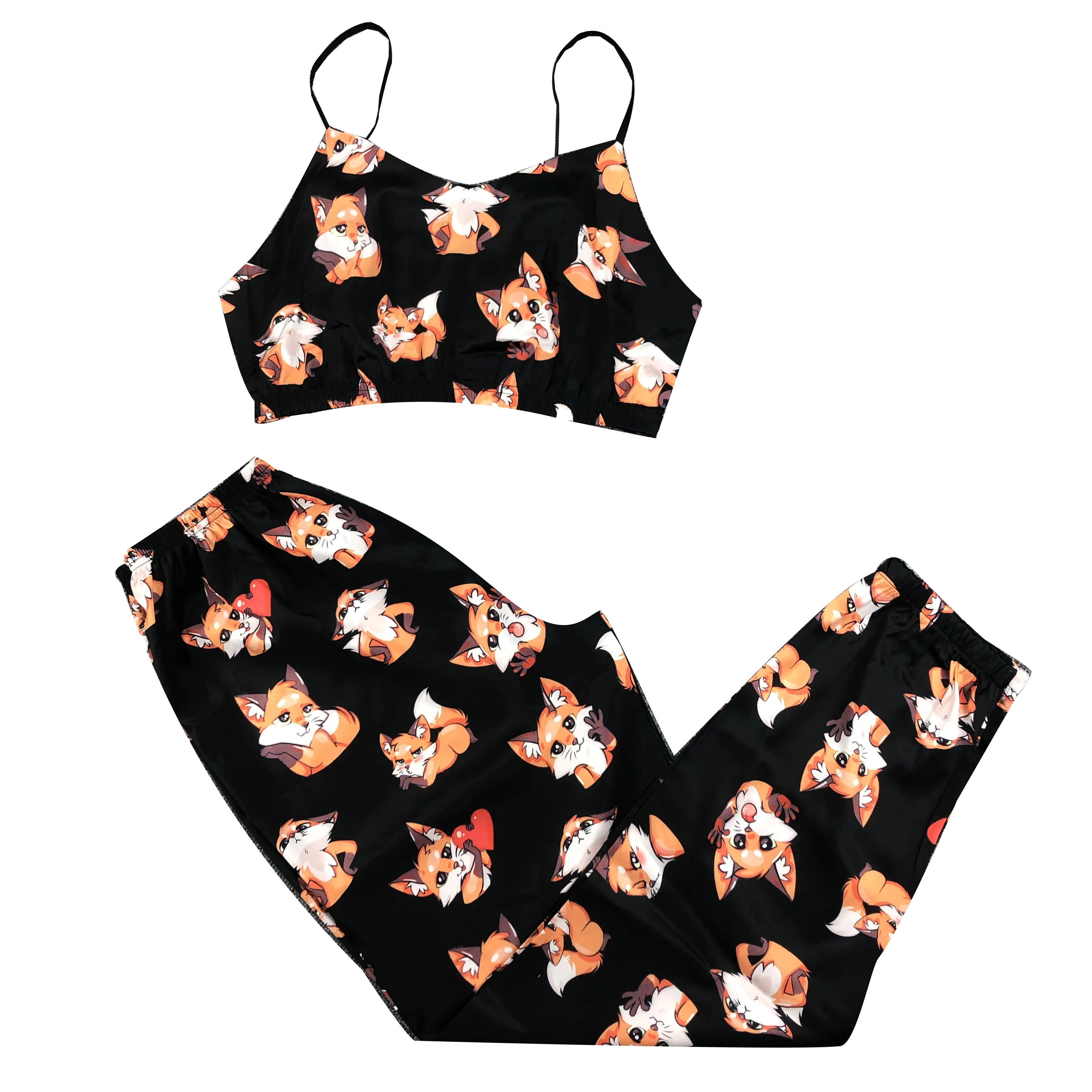 EV&RE Sleeveless Spaghetti Strap Top with Long Pants Sleepwear Cartoons Printed Lovely Women’s Pajamas Suits Summer Pijama
EV&RE Sleeveless Spaghetti Strap Top with Long Pants Sleepwear Cartoons Printed Lovely Women’s Pajamas Suits Summer Pijama